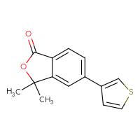 Chemical structure of 3,3-dimethyl-5-(thiophen-3-yl)-1,3-dihydro-2-benzofuran-1-one - CSSB21253046568