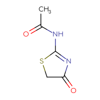 Chemical structure of N-(4-oxo-4,5-dihydro-1,3-thiazol-2-yl)acetamide - CSSB00000111366