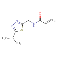 Chemical structure of N-{[5-(propan-2-yl)-1,3,4-thiadiazol-2-yl]methyl}prop-2-enamide - CSSB01673262806