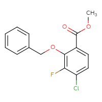 Chemical structure of methyl 2-(benzyloxy)-4-chloro-3-fluorobenzoate - CSSB14925865399