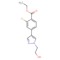 Chemical structure of ethyl 2-fluoro-4-[1-(2-hydroxyethyl)-1H-pyrazol-4-yl]benzoate - CSSB06587698182