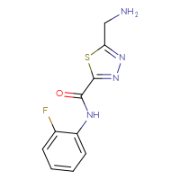Chemical structure of 5-(aminomethyl)-N-(2-fluorophenyl)-1,3,4-thiadiazole-2-carboxamide - CSSB00020597559