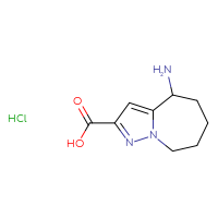 Chemical structure of 4-amino-4H,5H,6H,7H,8H-pyrazolo[1,5-a]azepine-2-carboxylic acid hydrochloride - CSSB20963518954