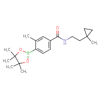Chemical structure of 3-methyl-N-[2-(1-methylcyclopropyl)ethyl]-4-(4,4,5,5-tetramethyl-1,3,2-dioxaborolan-2-yl)benzamide - CSSB02533261358