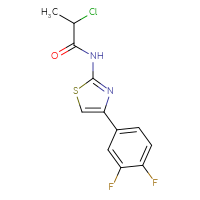 Chemical structure of 2-chloro-N-[4-(3,4-difluorophenyl)-1,3-thiazol-2-yl]propanamide - CSSB00000595183