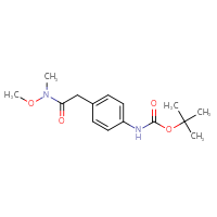 Chemical structure of tert-butyl N-(4-{[methoxy(methyl)carbamoyl]methyl}phenyl)carbamate - CSSB00000044037