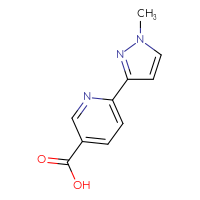Chemical structure of 6-(1-methyl-1H-pyrazol-3-yl)pyridine-3-carboxylic acid - CSSB00102861771
