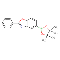 Chemical structure of 2-phenyl-5-(4,4,5,5-tetramethyl-1,3,2-dioxaborolan-2-yl)-1,3-benzoxazole - CSSB20963435450