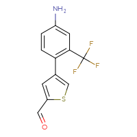 Chemical structure of 4-[4-amino-2-(trifluoromethyl)phenyl]thiophene-2-carbaldehyde - CSSB06588635703
