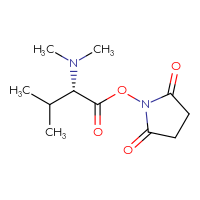 Chemical structure of 2,5-dioxopyrrolidin-1-yl (2S)-2-(dimethylamino)-3-methylbutanoate - CSSB20269912833