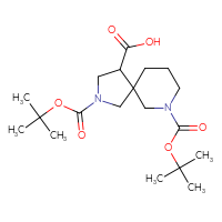 Chemical structure of 2,7-bis[(tert-butoxy)carbonyl]-2,7-diazaspiro[4.5]decane-4-carboxylic acid - CSSB00102769985