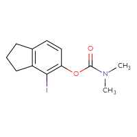 Chemical structure of 4-iodo-2,3-dihydro-1H-inden-5-yl N,N-dimethylcarbamate - CSSB21432564136
