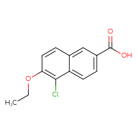 Chemical structure of 5-chloro-6-ethoxynaphthalene-2-carboxylic acid - CSSB06277551010