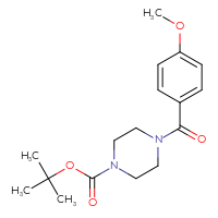 Chemical structure of tert-butyl 4-(4-methoxybenzoyl)piperazine-1-carboxylate - CSSB00000024859