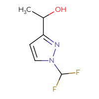 Chemical structure of 1-[1-(difluoromethyl)-1H-pyrazol-3-yl]ethan-1-ol - CSSB03440161805