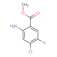 Chemical structure of methyl 2-amino-4-chloro-5-fluorobenzoate - CSSB00010201462