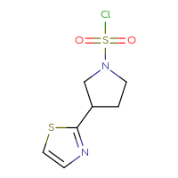 Chemical structure of 3-(1,3-thiazol-2-yl)pyrrolidine-1-sulfonyl chloride - CSSB06377031233