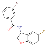 Chemical structure of 3-bromo-N-(5-fluoro-2,3-dihydro-1-benzofuran-3-yl)benzamide - CSSB01669495288