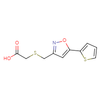 Chemical structure of 2-({[5-(thiophen-2-yl)-1,2-oxazol-3-yl]methyl}sulfanyl)acetic acid - CSSB00000239856