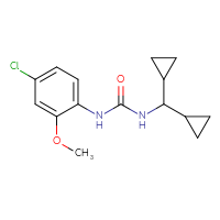 Chemical structure of 1-(4-chloro-2-methoxyphenyl)-3-(dicyclopropylmethyl)urea - CSSB02036587391