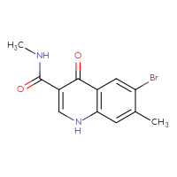 Chemical structure of 6-bromo-N,7-dimethyl-4-oxo-1,4-dihydroquinoline-3-carboxamide - CSSB15034390067