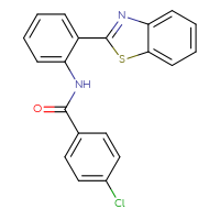 Chemical structure of N-[2-(1,3-benzothiazol-2-yl)phenyl]-4-chlorobenzamide - CSSB00046239245