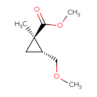 Chemical structure of methyl (1R,2R)-2-(methoxymethyl)-1-methylcyclopropane-1-carboxylate - CSSB14865193784