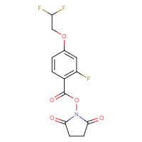 Chemical structure of 2,5-dioxopyrrolidin-1-yl 4-(2,2-difluoroethoxy)-2-fluorobenzoate - CSSB20270999629