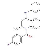 Chemical structure of 1-(4-iodobenzoyl)-2-methyl-N-phenyl-1,2,3,4-tetrahydroquinolin-4-amine - CSSB00026700350