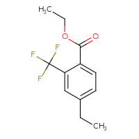 Chemical structure of ethyl 4-ethyl-2-(trifluoromethyl)benzoate - CSSB09892179592
