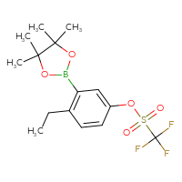 Chemical structure of 4-ethyl-3-(4,4,5,5-tetramethyl-1,3,2-dioxaborolan-2-yl)phenyl trifluoromethanesulfonate - CSSB21332115543