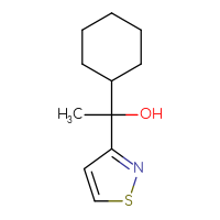Chemical structure of 1-cyclohexyl-1-(1,2-thiazol-3-yl)ethan-1-ol - CSSB00015248809