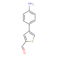 Chemical structure of 4-(4-aminophenyl)thiophene-2-carbaldehyde - CSSB06587696383