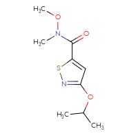 Chemical structure of N-methoxy-N-methyl-3-(propan-2-yloxy)-1,2-thiazole-5-carboxamide - CSSB15025118706
