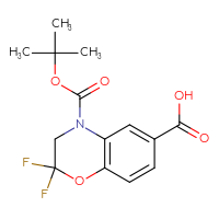 Chemical structure of 4-[(tert-butoxy)carbonyl]-2,2-difluoro-3,4-dihydro-2H-1,4-benzoxazine-6-carboxylic acid - CSSB20621780446