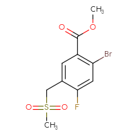 Chemical structure of methyl 2-bromo-4-fluoro-5-(methanesulfonylmethyl)benzoate - CSSB21495884320