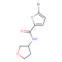 Chemical structure of 5-bromo-N-(oxolan-3-yl)thiophene-2-carboxamide - CSSB00012822401