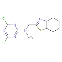 Chemical structure of 4,6-dichloro-N-methyl-N-[(4,5,6,7-tetrahydro-1,3-benzothiazol-2-yl)methyl]-1,3,5-triazin-2-amine - CSSB06607095622