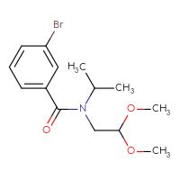 Chemical structure of 3-bromo-N-(2,2-dimethoxyethyl)-N-(propan-2-yl)benzamide - CSSB06627368395
