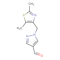 Chemical structure of 1-[(2,5-dimethyl-1,3-thiazol-4-yl)methyl]-1H-pyrazole-4-carbaldehyde - CSSB00023449149