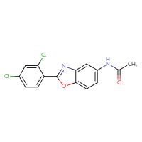Chemical structure of N-[2-(2,4-dichlorophenyl)-1,3-benzoxazol-5-yl]acetamide - CSSB00121620331