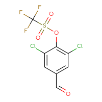 Chemical structure of 2,6-dichloro-4-formylphenyl trifluoromethanesulfonate - CSSB02495413255