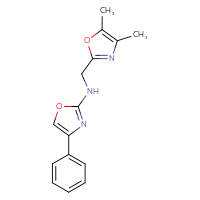 Chemical structure of N-[(4,5-dimethyl-1,3-oxazol-2-yl)methyl]-4-phenyl-1,3-oxazol-2-amine - CSSB15187644672