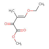 Chemical structure of methyl (3E)-4-ethoxy-3-methyl-2-oxobut-3-enoate - CSSB00043090391