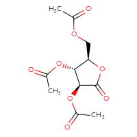 Chemical structure of [(2R,3R,4S)-3,4-bis(acetyloxy)-5-oxooxolan-2-yl]methyl acetate - CSSB00020621994