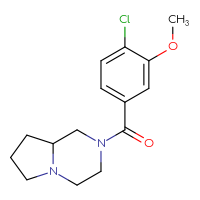 Chemical structure of 2-(4-chloro-3-methoxybenzoyl)-octahydropyrrolo[1,2-a]pyrazine - CSSB00071479499