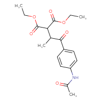 Chemical structure of 1,3-diethyl 2-[1-(4-acetamidophenyl)-1-oxopropan-2-yl]propanedioate - CSSB00016989970