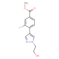 Chemical structure of methyl 3-fluoro-4-[1-(2-hydroxyethyl)-1H-pyrazol-4-yl]benzoate - CSSB06583764144