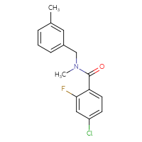 Chemical structure of 4-chloro-2-fluoro-N-methyl-N-[(3-methylphenyl)methyl]benzamide - CSSB02035226388