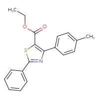 Chemical structure of ethyl 4-(4-methylphenyl)-2-phenyl-1,3-thiazole-5-carboxylate - CSSB06633782228
